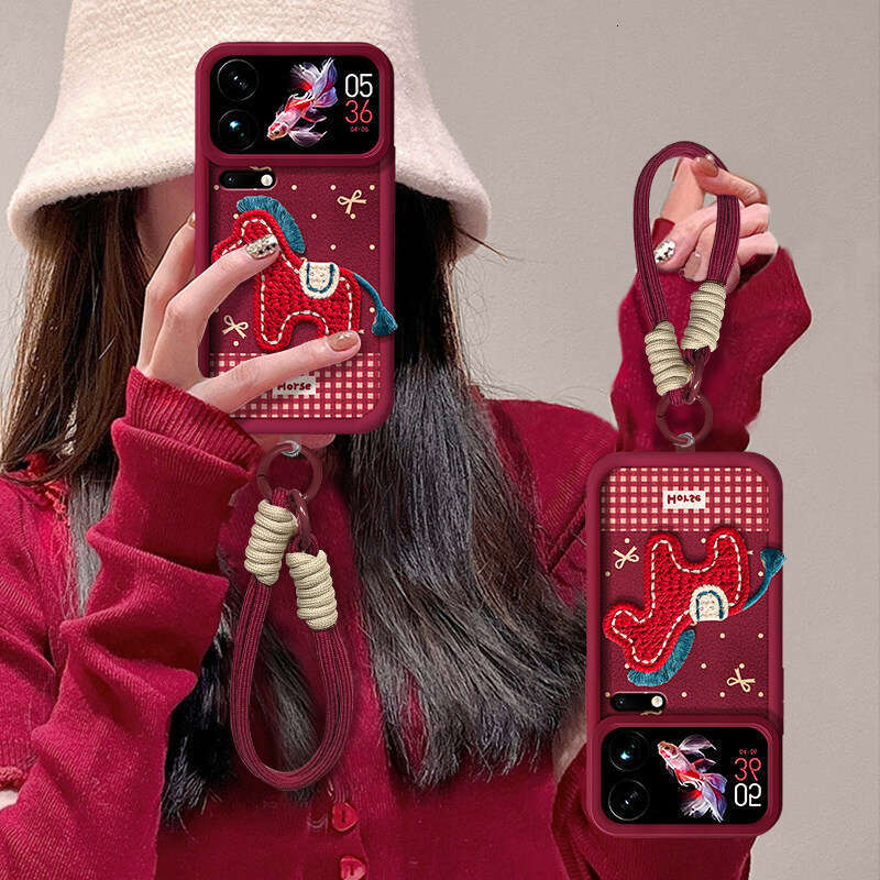 Compatible with Xiaomi 17 Max Phone Case 15/14/13 Pro Red 2026 Zodiac Year New Women's Style Pony Sticker S260128