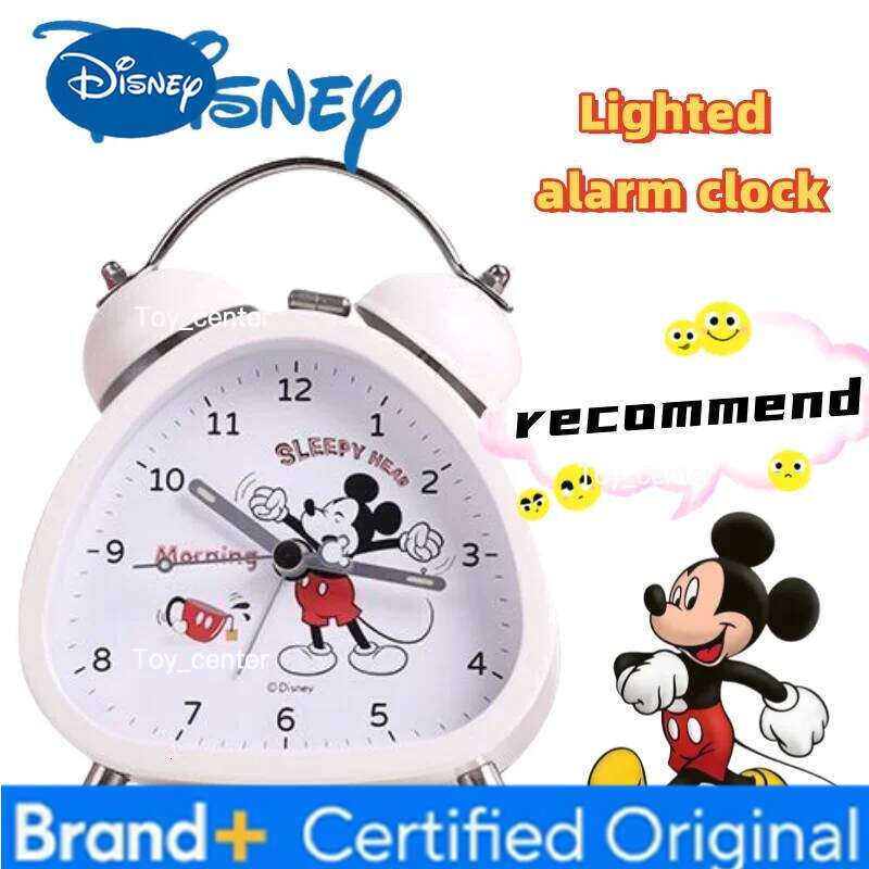 Disney Mickey cute creative personality student children's special wake-up artifact peripheral super loud with light bell alarm clock H260128