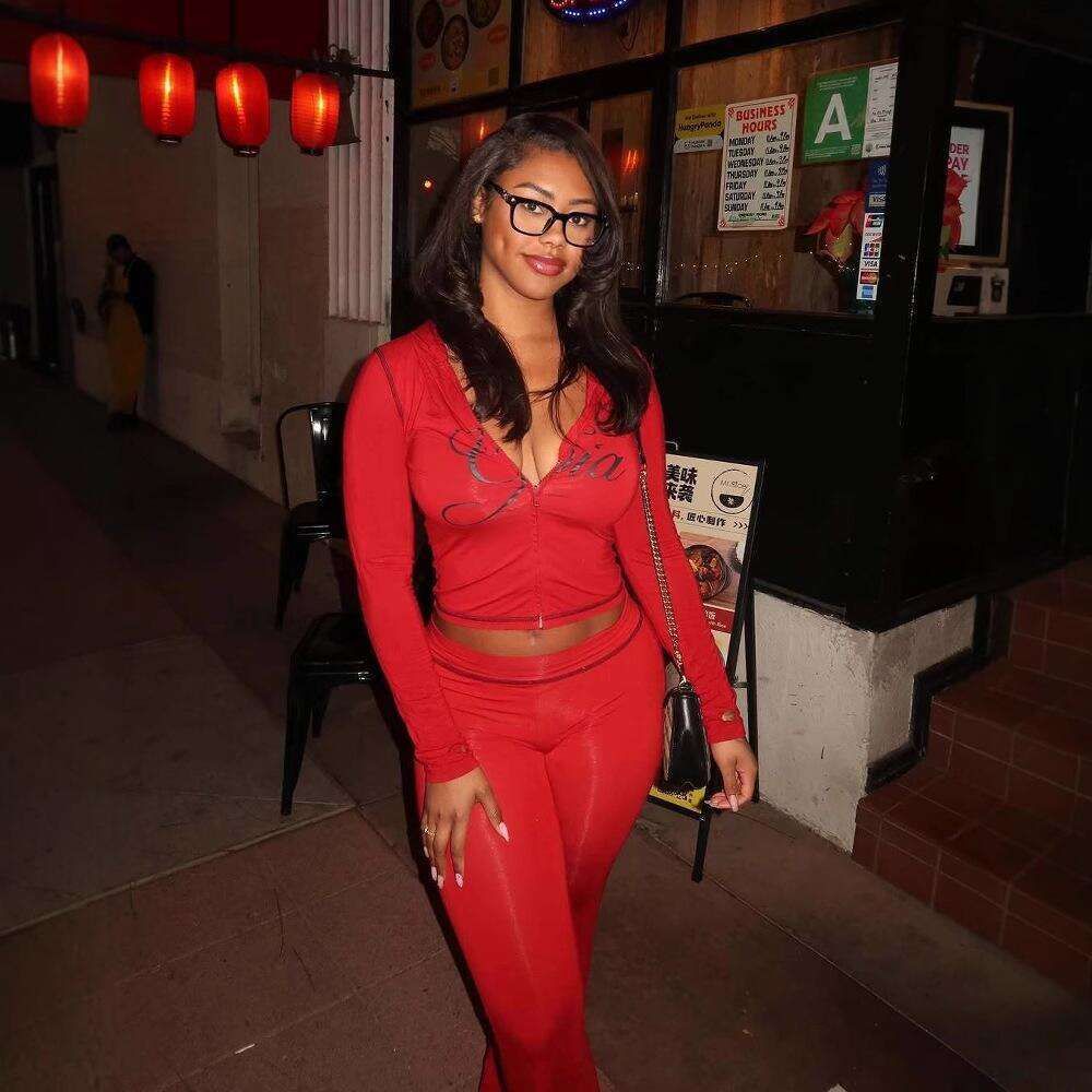 Women Yoga Tracksuit Iamgia Style 2 Piece Set Bell Bottoms High Waisted Tracksuit For Women Long Sleeve Top And Low Waisted Micro Social Setting Yh 85