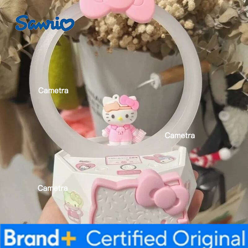 Sanrio Kawaii HelloKitty Night Light with Bluetooth Audio Function Anime Student Dormitory Desk Lamp Music Playback Multi Color Grading H260128