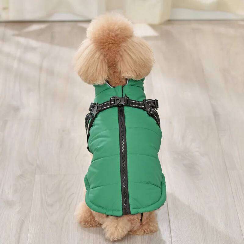 New Warm Dog Coat Winter Windproof Reflective Pet Clothes Turtleneck Waterproof Harness Jacket For Small Medium Large Dogs XJ260127