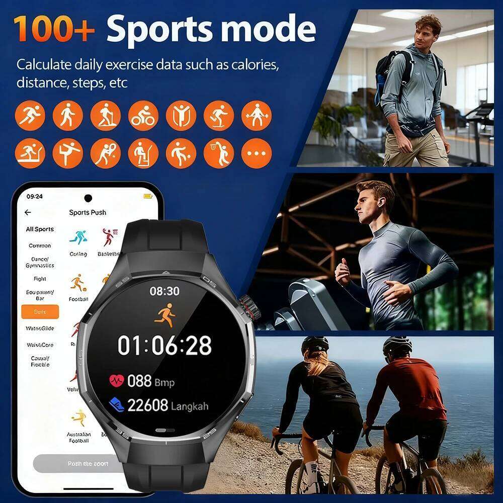 2025 New GT6 Pro Smart Watch HD AMOLED Screen NFC GPS Tracker Bluetooth Call Waterproof Sports Health Smartwatch Men Women X260128