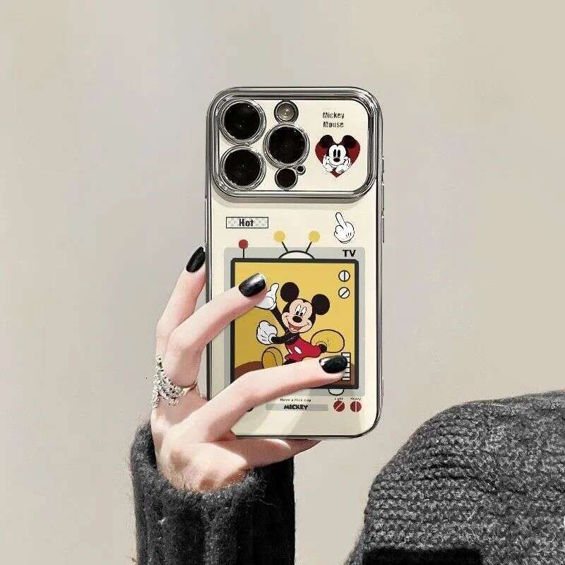 Mickey Minnie Compatible iPhone 17 Case Apple 14 New Cartoon 15 Pro Max Shockproof 6D Large Window S260128