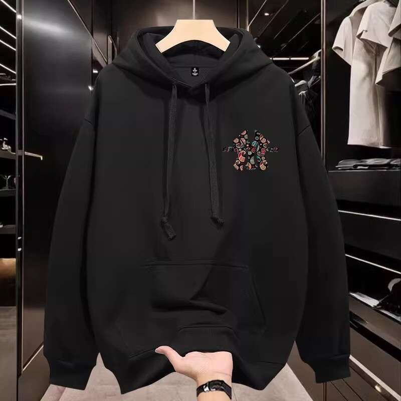 National Trend Brand Hoodie New Spring And Autumn Thin Loose Round Neck Casual Fleece American Style Men's Jacket