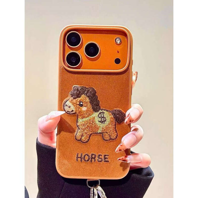 Autumn Winter Velvet Embroidered Money Pony Hair Ball Lanyard Compatible with iPhone 17 Pro Max Apple 16 Phone Case 15 S260128 d61