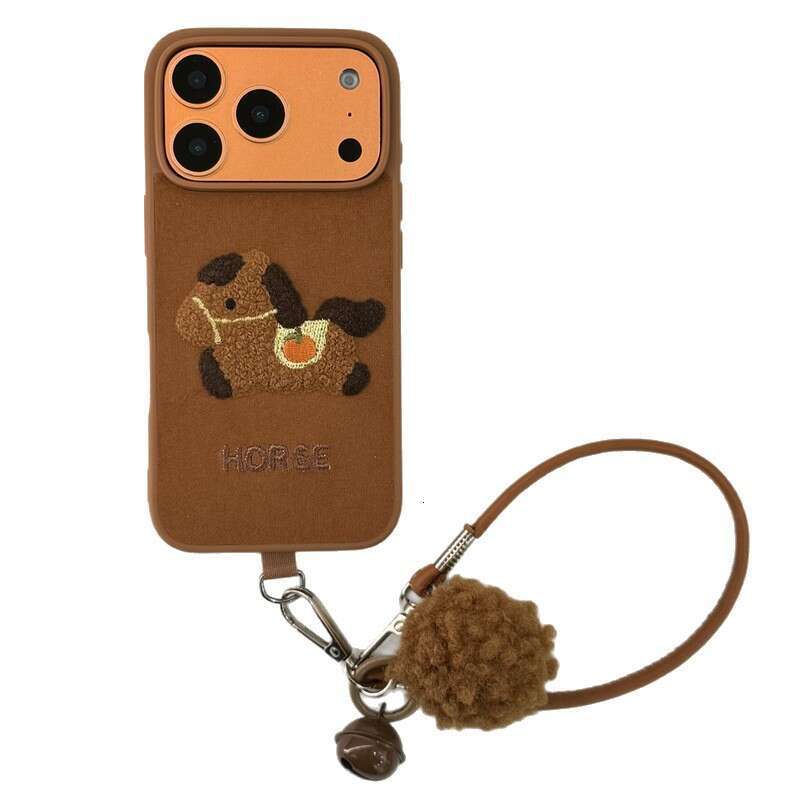 National Style Towel Embroidery Lucky Horse Compatible with iPhone 17 Apple 16 Pro Max/15/14 Phone Case New Niche S260128