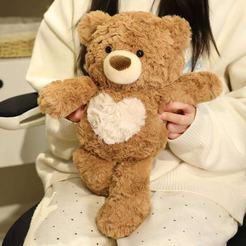 Cute Love Plush Toy Running Little Bear Birthday Christmas Gifts Kids Valentine's Day Gift for Lovers Home Decor Y260128