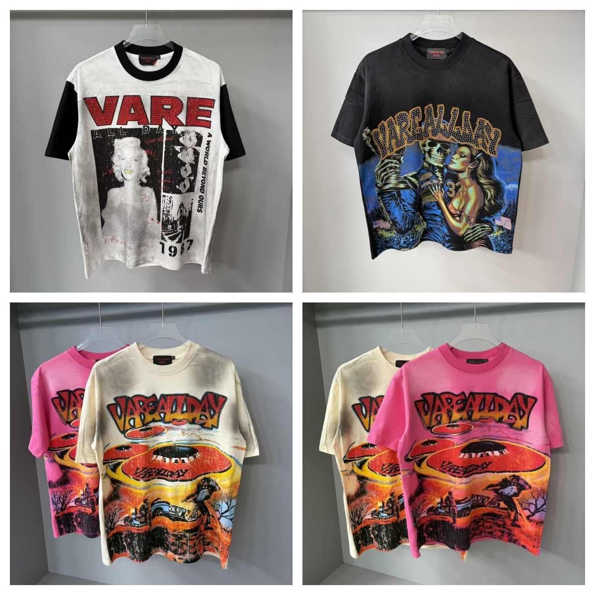 Vare Shirt Men's Shirt Designer Vare All day Shirt Department Uniform Dyeing and Printing Style Shirt with Crystal Decorations