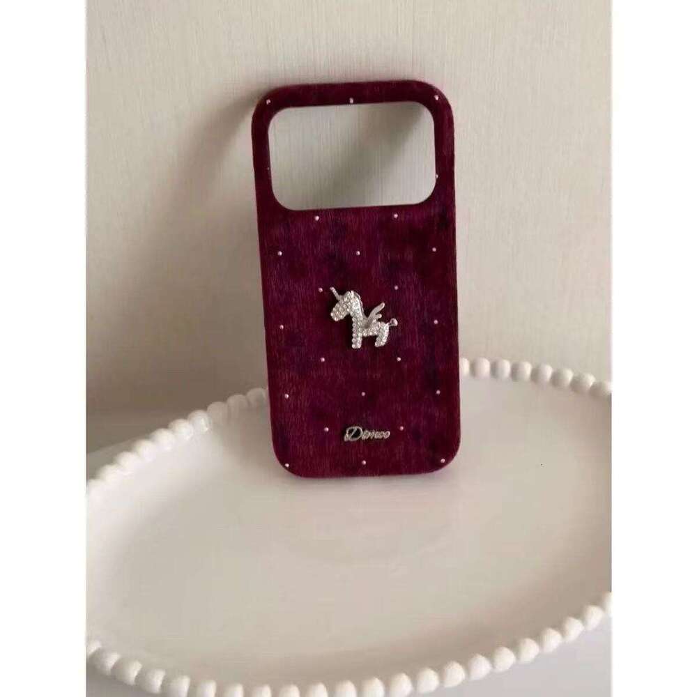Year of the Horse New Wine Red Starry Sky Suede 13 Compatible with iPhone 17 Pro Max Apple 16 Phone Case 15 Trendy 14 S260128