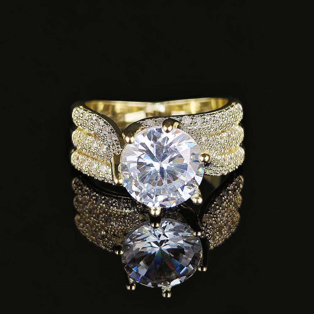 10MM Cubic Zirconia Wedding Bands for Women Luxury Crystal CZ Ring Engagement Accessories New Arrival Trendy Jewelry R7851 XJ260127