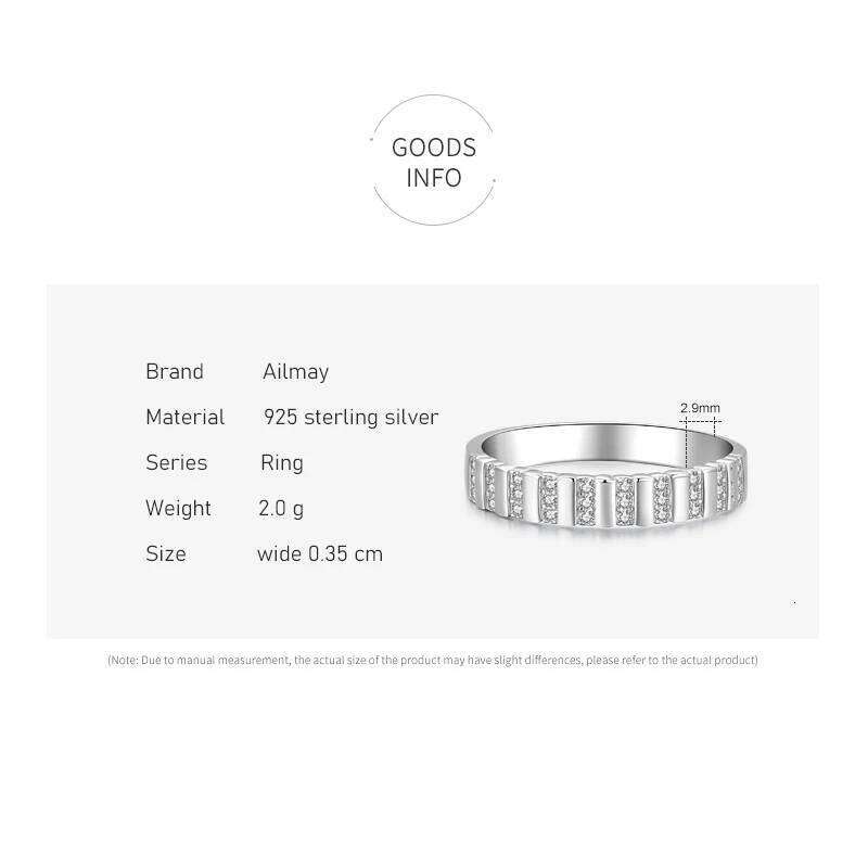 Ailmay Top Quality Real 925 Sterling Silver Trendy Charm Dazzling Clear CZ Geometry Finger Ring For Women Elegant Jewelry Gift XJ260127