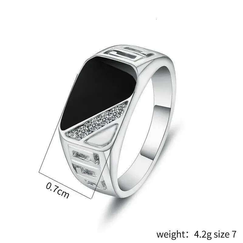 New Metal Glossy Rings for Men Geometric Width Signet Square Finger Punk Style Fashion Ring Jewelry Accessories Anillo Hombre XJ260127