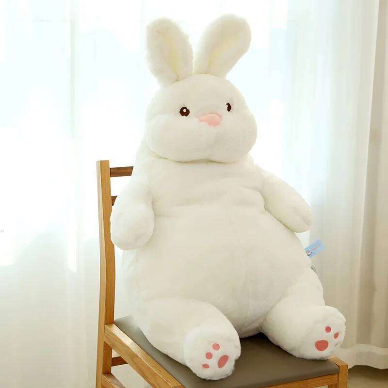 Giant Lazy Rabbit Dolls Soft Plush Cute White Bunny Animal Toys Baby Sleep Pillows Cushion Kids Girl Birthday Gift Kawaii Decor Y260128