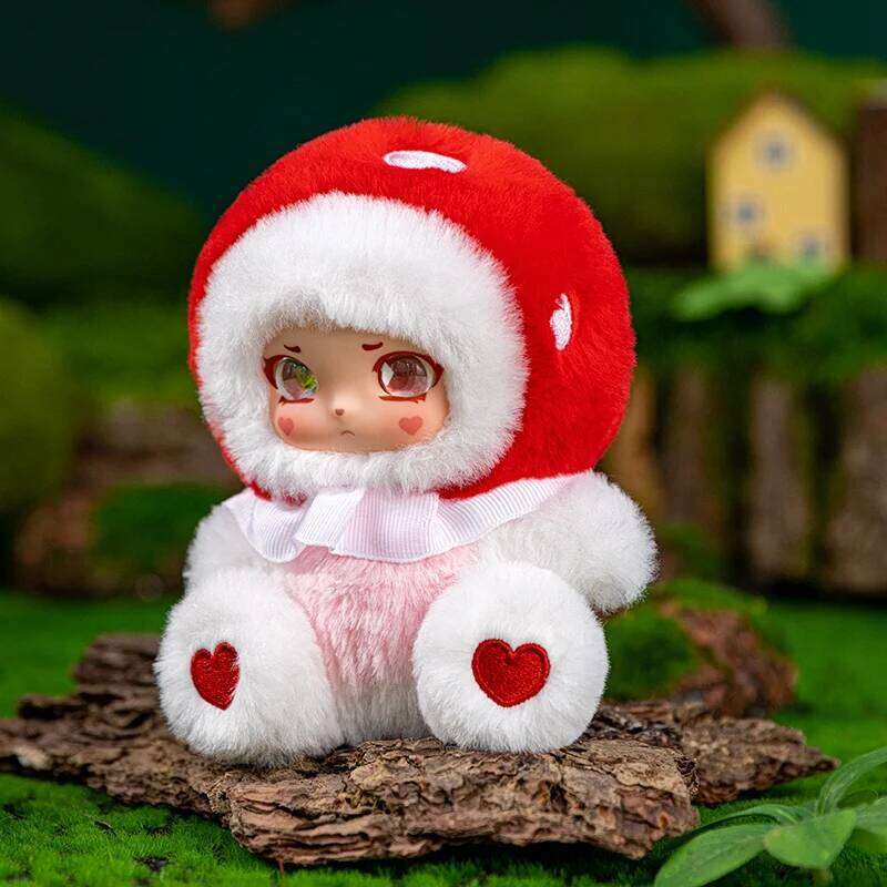 14cm Mushroom Girl Vinyl Plush Toys Cute Fungi Fairy Stuffed Doll Soft Kawaii Forest Toy for Kids Creative Gifts Bag Pendant Y260128