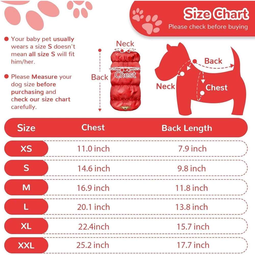 Winter for Small Medium Dogs Lightweight Thick Warm Puppy Puffer Jacket Turtleneck Down Coat Cold Weather Dog Clothes XJ260127