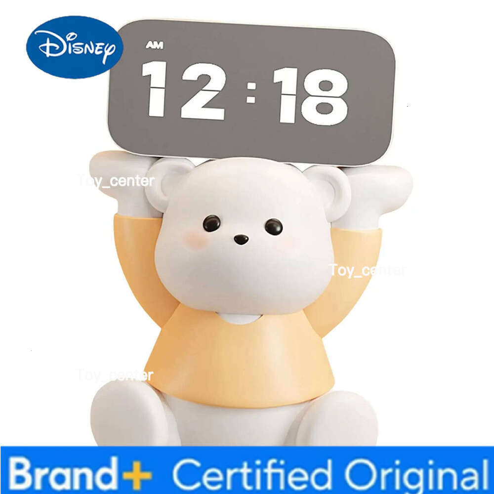 Disney Cute Kids Desk Gift Bear LED Digital Clock Resin Figurine Animal Sculpture for Bedroom Dorm Farmhouse Nursery Boys Girls H260128