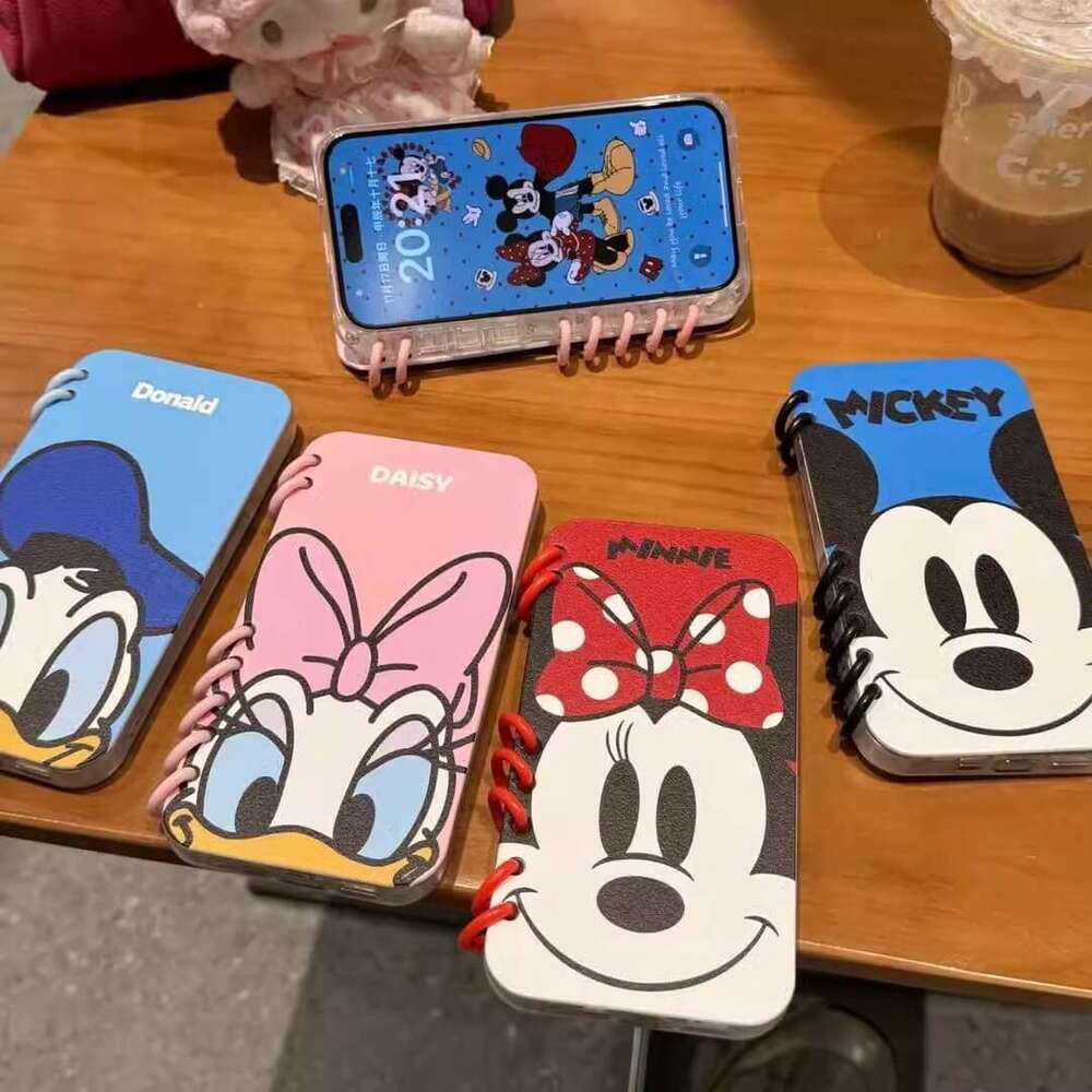 Mickey and Minnie Compatible Apple 16 Pro Max Phone Case iPhone 15 Flip Cover Notebook 14 Book 13 Cartoon S260128