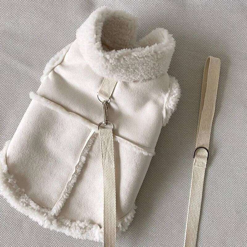 Classic Solid Vests Winter Fleece Pet Dog For Small Medium Dogs Jackets Cats Fall Clothes Traction Warm Vest XJ260127