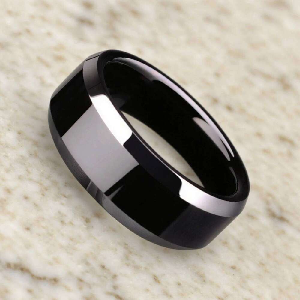 Kissmoon 8mm Width Fashion Simple Classic Stainless Steel Wedding Couple Rings For Women Men Anniversary Festival Jewelry Gifts XJ260127