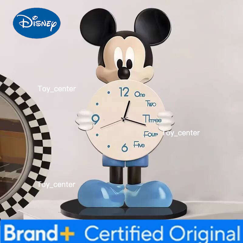 Disney 30cm Cartoon Anime Creative Cute Mickey Minnie Mouse Living Room Desktop Ornament Clock Decoration For Kids Birthday Gift H260128