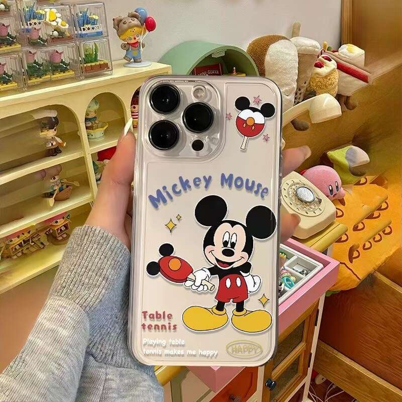 Table Tennis Mickey Compatible with Apple 17 Pro Phone Case iPhone 16 Shockproof 15 Plus European and American 14 Niche 13 S260128 48f