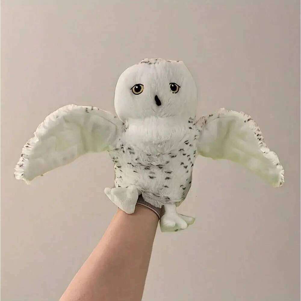20cm/7.8inch Stuffed Plush Animals Hand Finger Story Puppet Kawaii Dolls Educational Baby Toys Simulated Owl Children Y260128