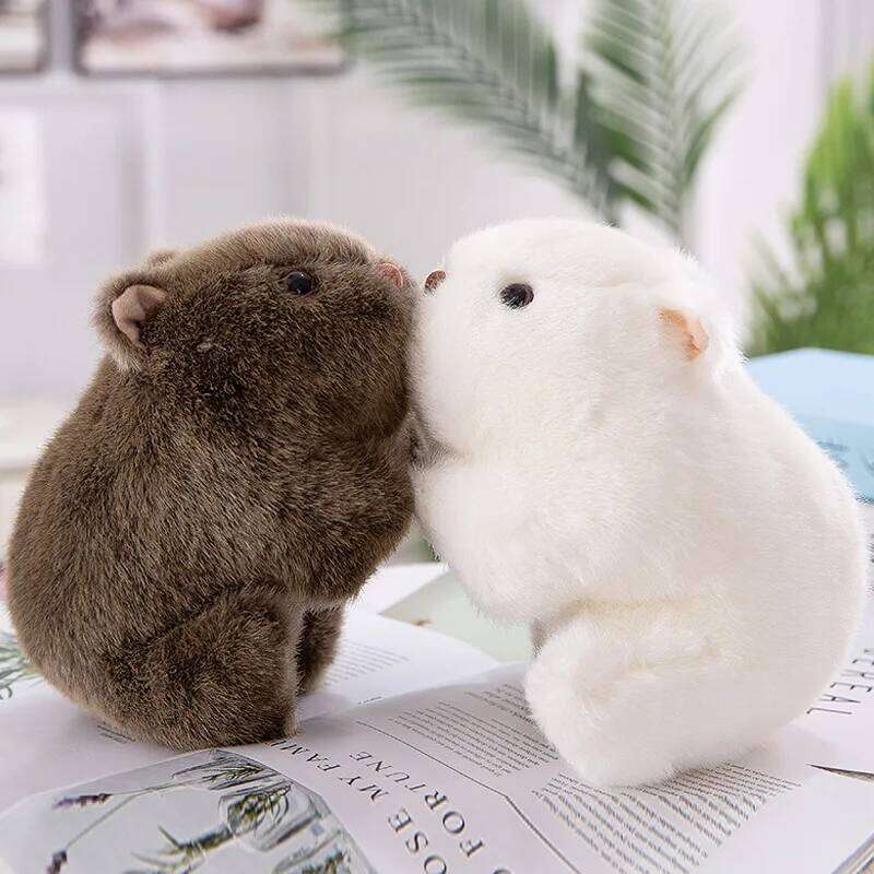 1pcs hamster plush toy cute little mouse doll to give gifts, sleep dolls, family ornaments Y260128