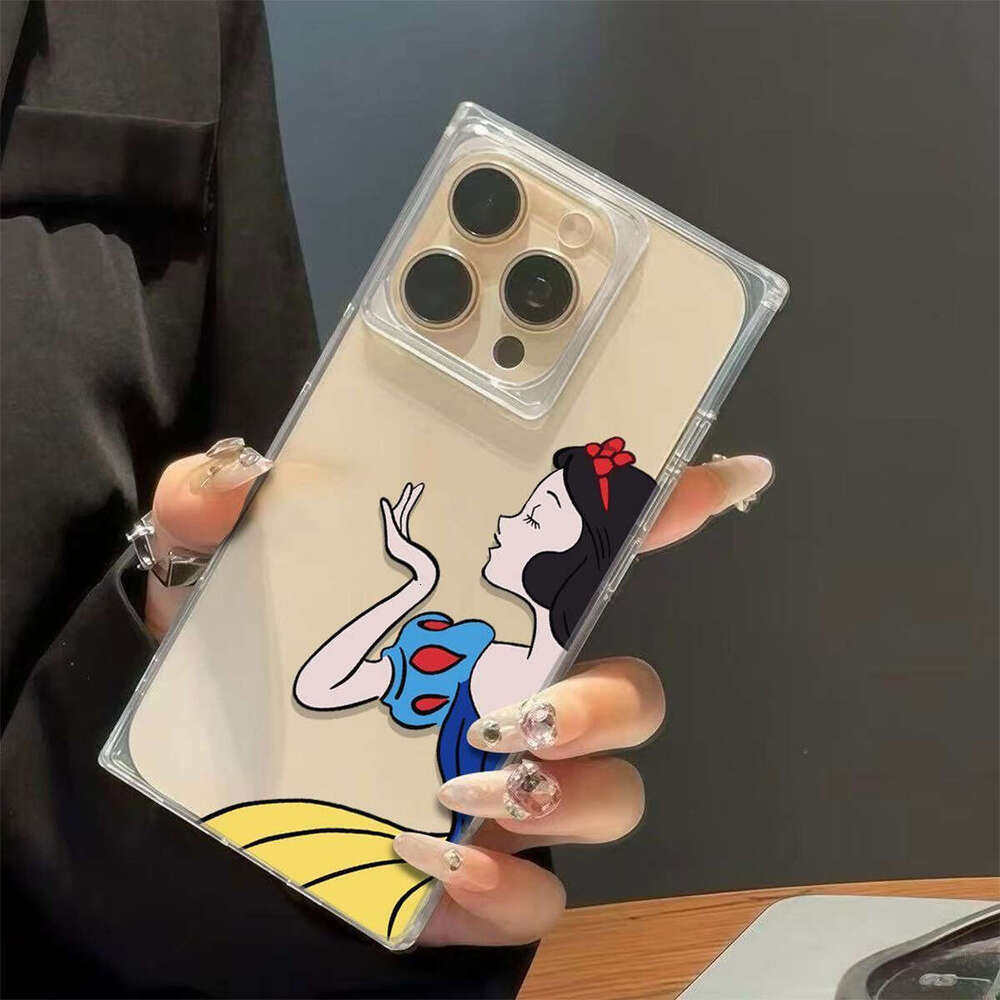 Ice Crystal Square Four-Corner Lanyard Magnetic Style Compatible with 16 Pro Max Apple Transparent Fashion Phone Case S260128