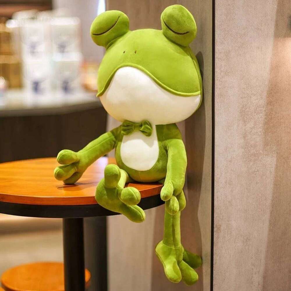 1pcs35cm cute frog pillow funny plush toy ragdoll sleeping hug doll children's birthday gift Y260128