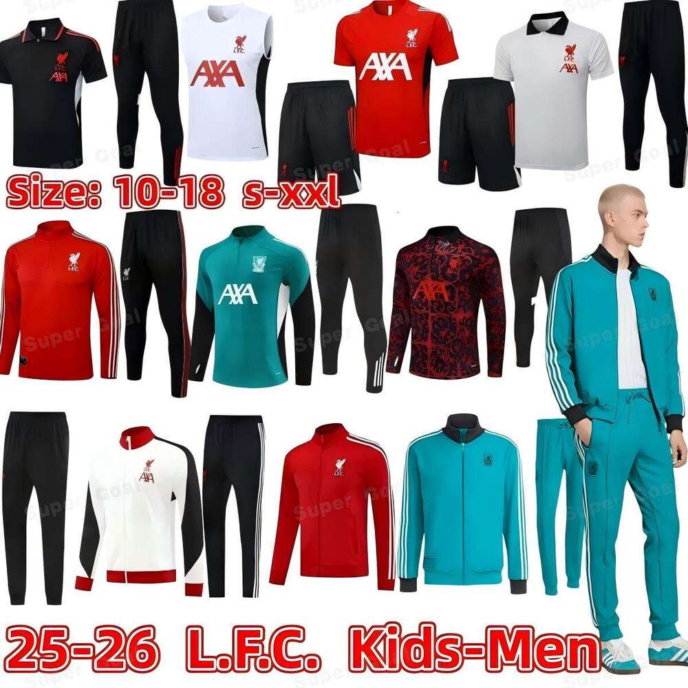 25 26 LFC football Long sleeved half pulled tracksuit 2026 WIRTZ men kids lIVeRpooL soccer training suit tracksuits kit survetement foot jogging kits