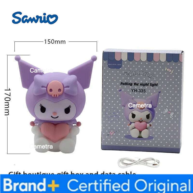 Sanrio Kuromi Silicone Touch Night Light Cute Bedside Lamp Kids Room Sleep Aid Kawaii Desk Decor Gift for Girls H260128