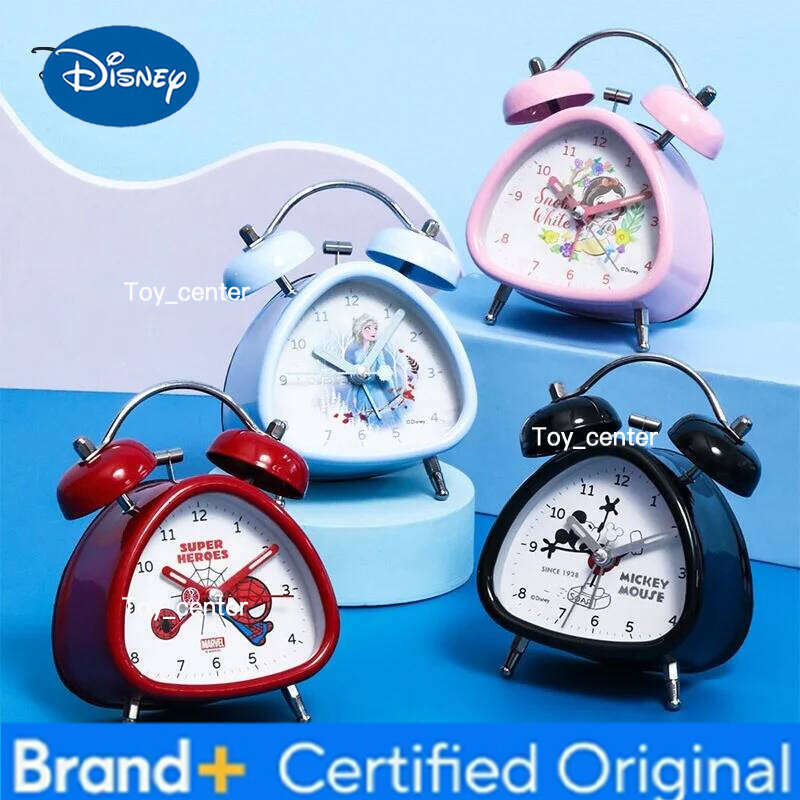 Disney Marvel For Children Alarm Clock Triangle Case Spider Man Frozen Mickey Mouse Snow White Boy Girl Student Kid Unsex Quartz H260128