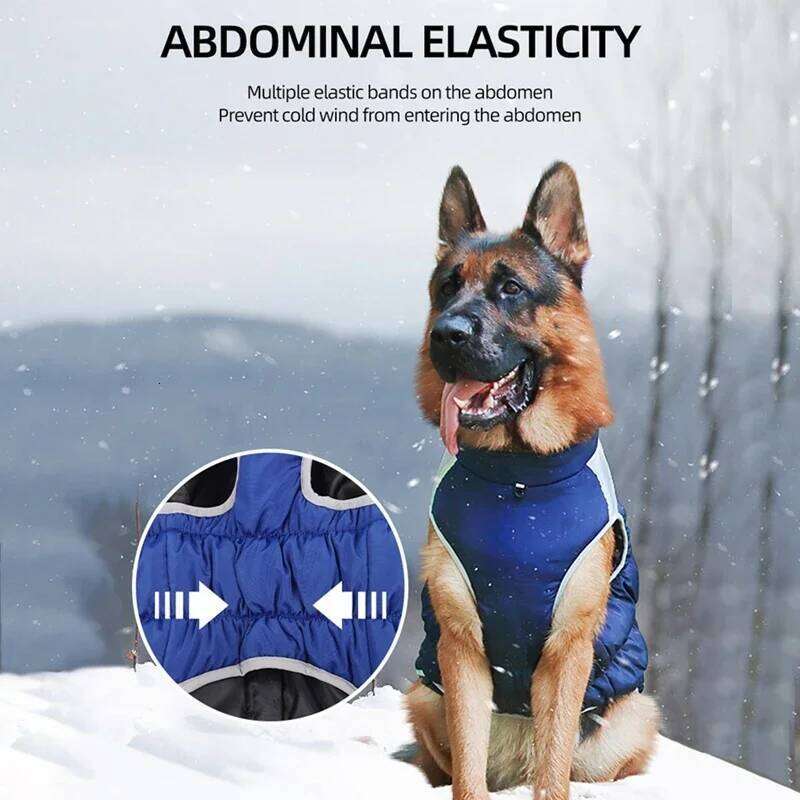 Winter Coat With Reflective Strip For Pet Hoodie Puppy Cold Jacket Waterproof Windproof Thick Dog Padded Vest XL-6XL XJ260127