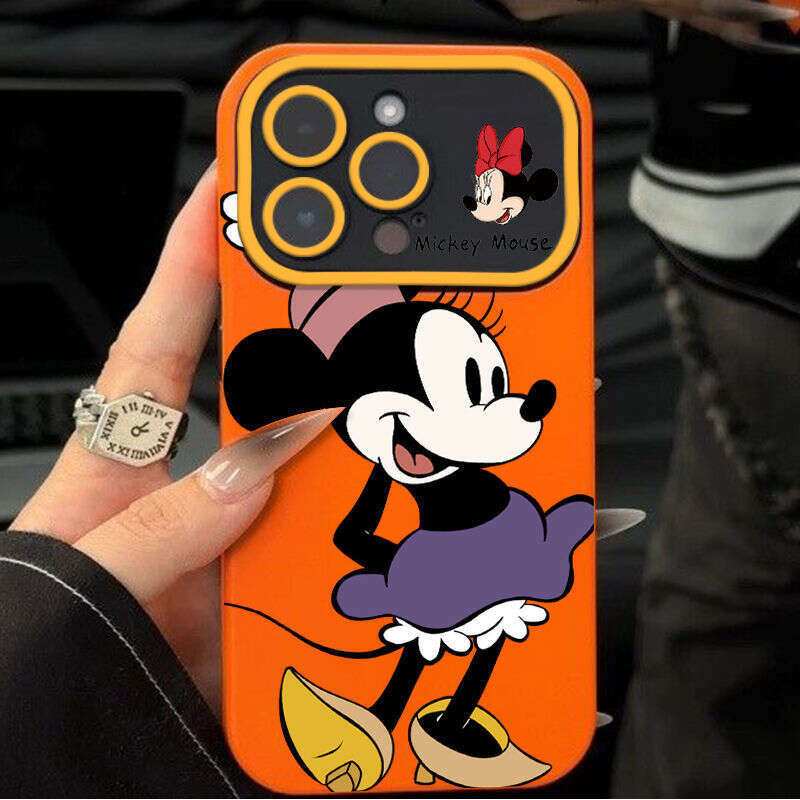 Couple Mickey Window Style Compatible with Apple 15 Phone Case iPhone 14 Pro Max Full Coverage 13 Silicone 11/X S260128