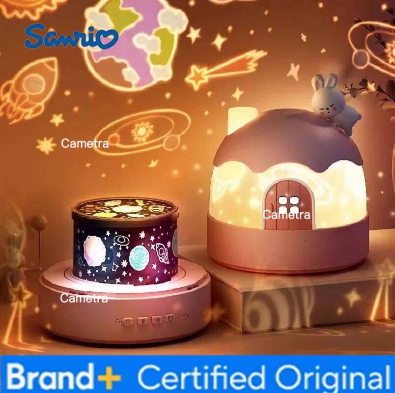 Sanrio Cute Kid Led Night Light Projector Lamp Birthday Gift Toy with Remote Control Star Sky Color Music Box for Baby Sleep Bedroom H260128
