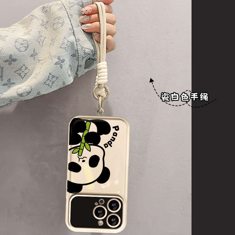 Cute Panda Lanyard Compatible with Apple 13 Pro Max Phone Case 16 Silicone Shockproof 15 Flip Cover Window 11 Full Coverage S260128