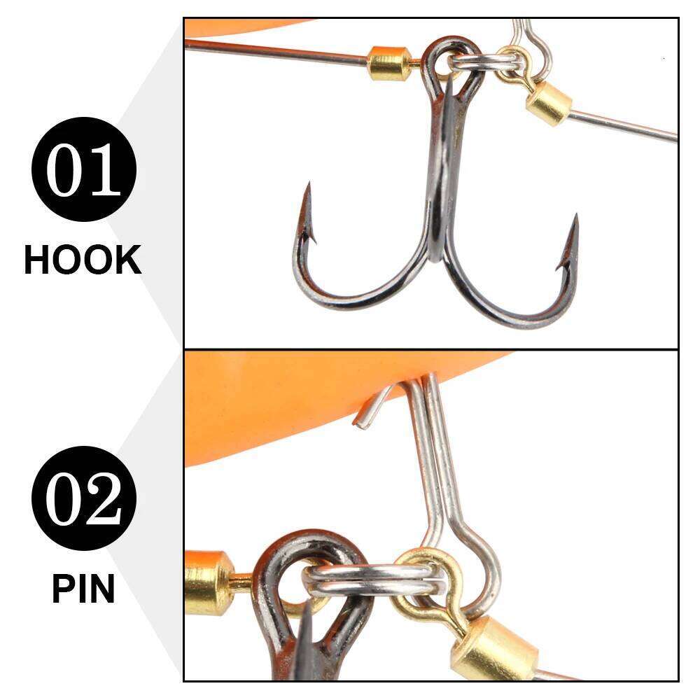 Spinpole Stinger Fishing Rig Hook for Big Shad Swimbait Center Pin Screw Pike Bass Trout Perch Bait Barbed Sharp Treble FishHook Z260128