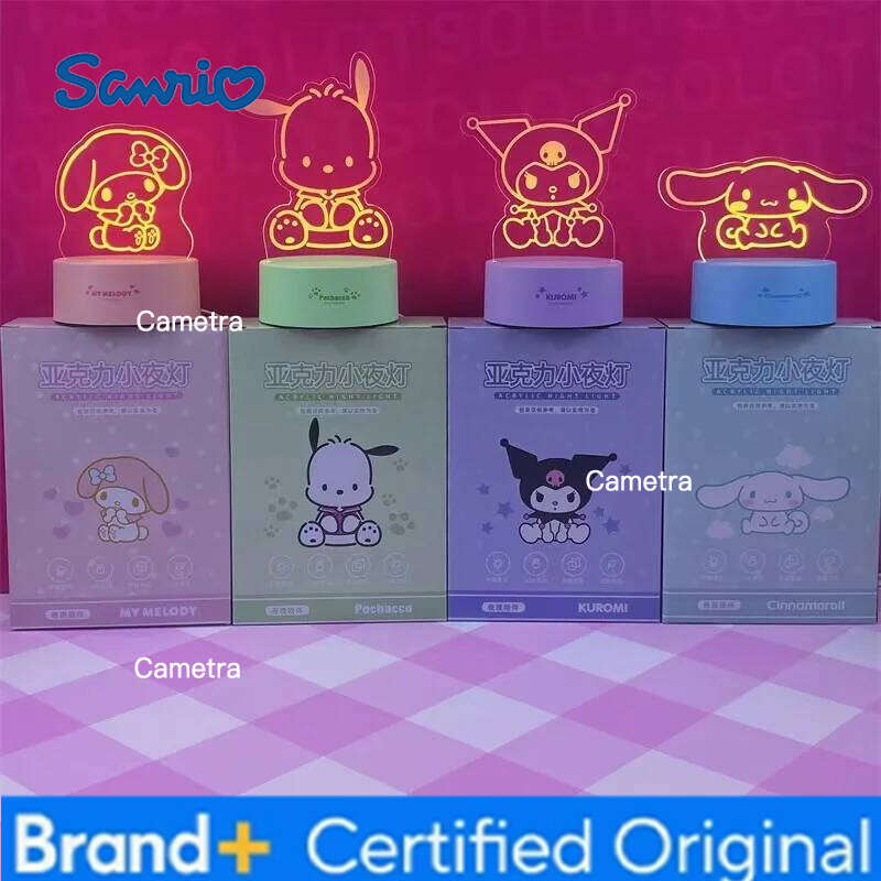 Sanrio Cartoon Acrylic Nightlight Cool Lomi Jade Guigou Anime Character Bedlight Decoration Birthday Gift Ornament H260128