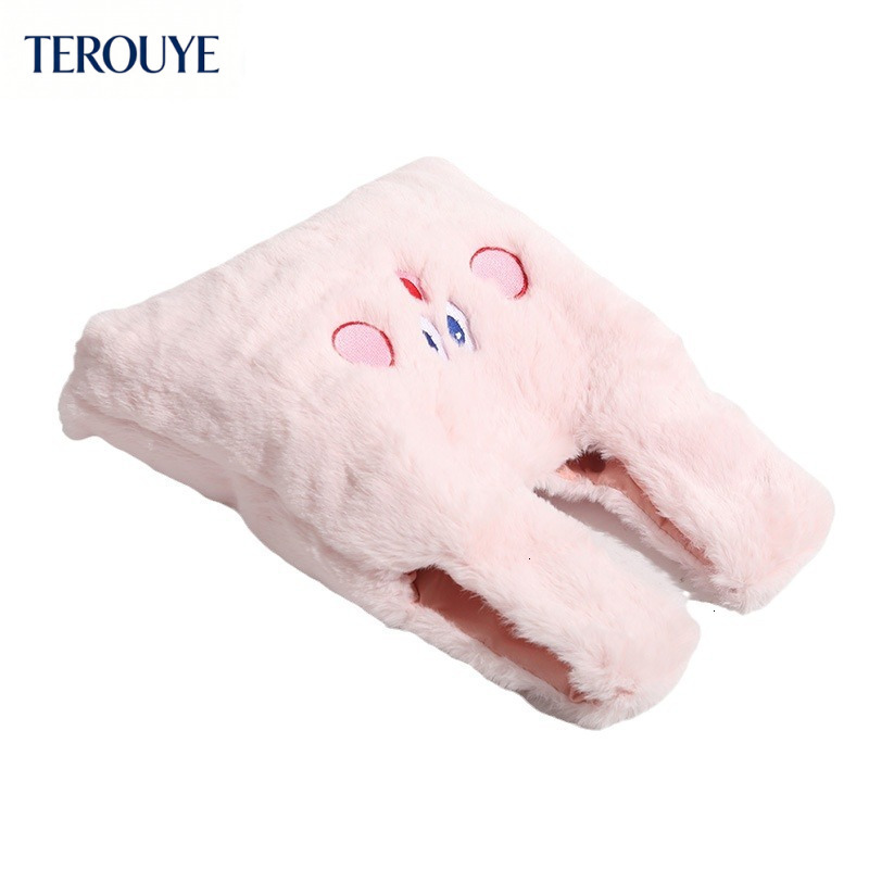 TEROUYE autumn bag and winter new plush handbag niche design cute soft design trendy versatile girl cartoon bag embroidery style