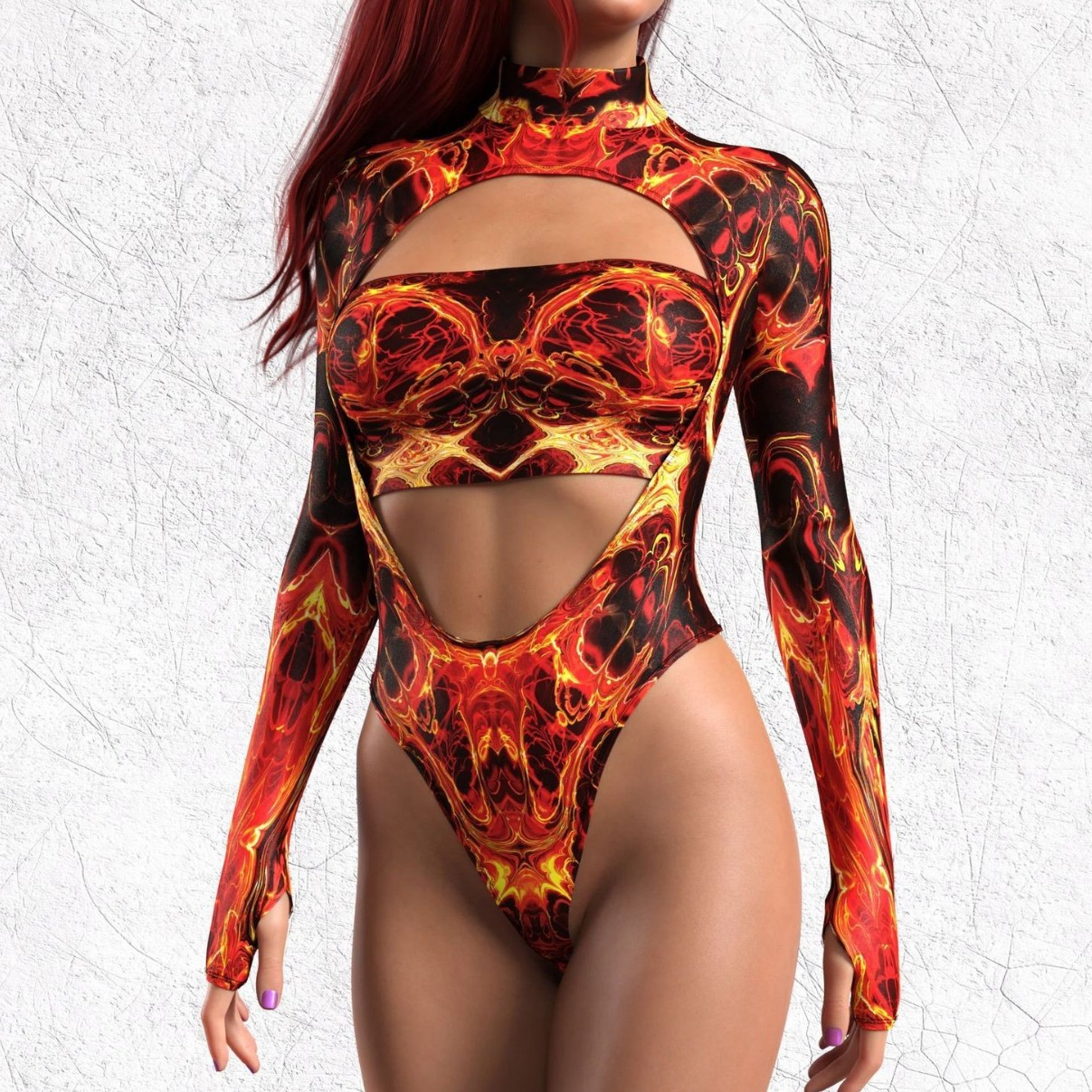 Stage Wear Spring Summer Hot Sale Leopard Print Swimsuit 3D Digital Print Women Long Sleeve One Piece Swimwear