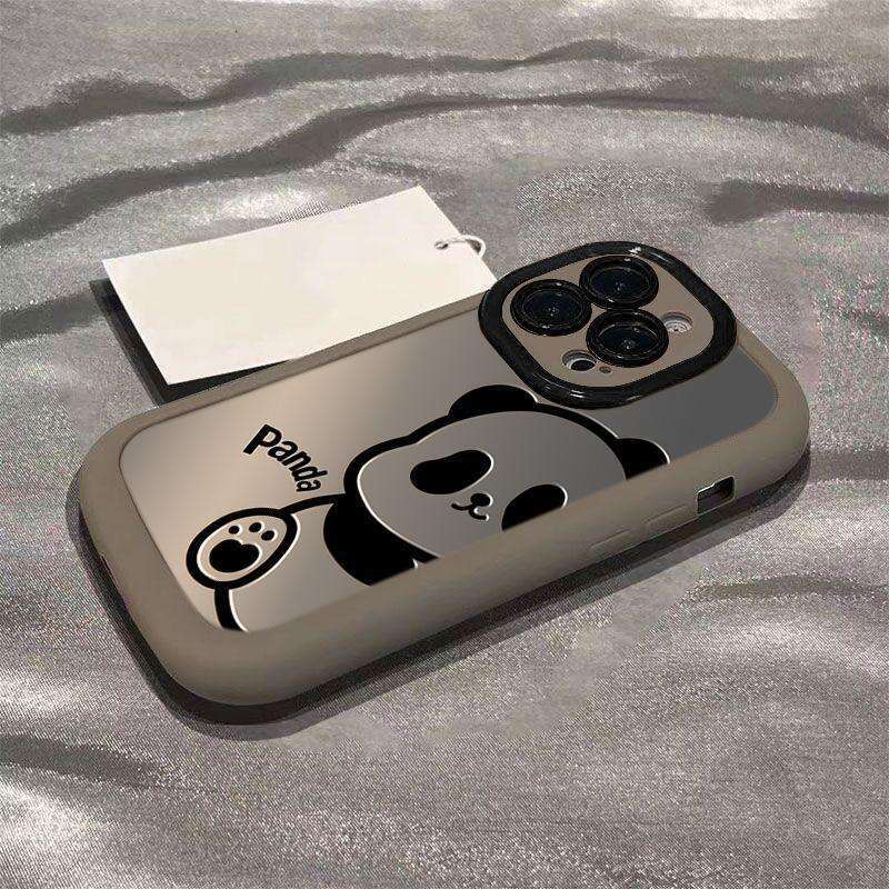 Compatible with Apple 16 New Model 14 Plus Matte 13 Silicone 12 Mini Cartoon Panda 15 Pro Max Phone Case 11 S260128