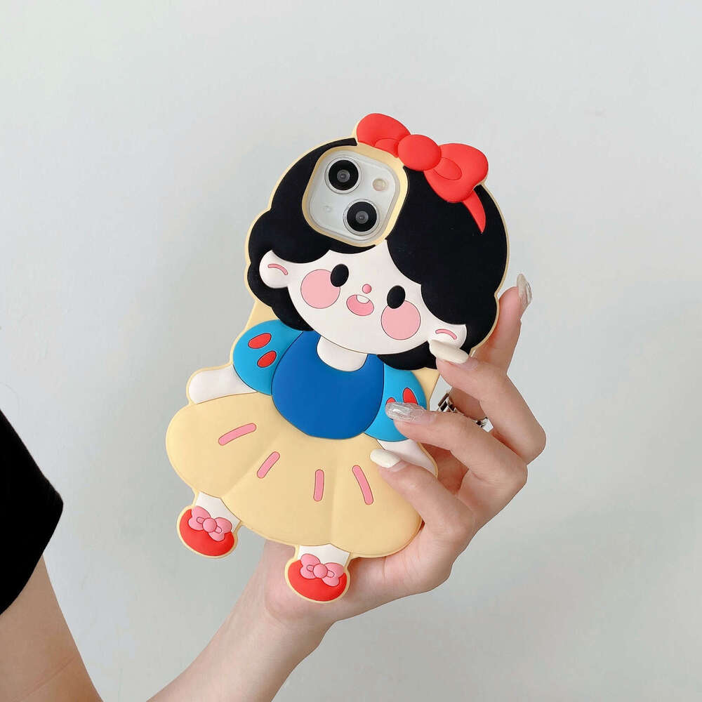 Suitable for Apple 16 Snow White Princess Phone Case Cute iPhone 12/13/14 Pro Max Hair Tie Doll S260128