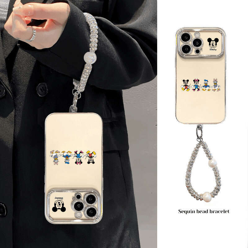 Mickey Family Compatible Apple 17 Phone Case Personalized 16 Pro Max Electroplated Large Window 15 Creative Stand 14 Soft S260128