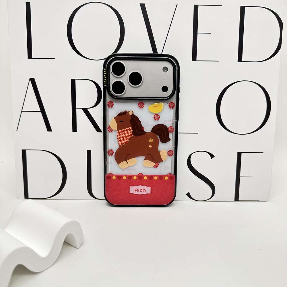 Trendy Brand Vitality Shell New Year Cartoon Pony Compatible with iPhone 17 Max Apple Phone Case Shockproof 16 Pro S260128