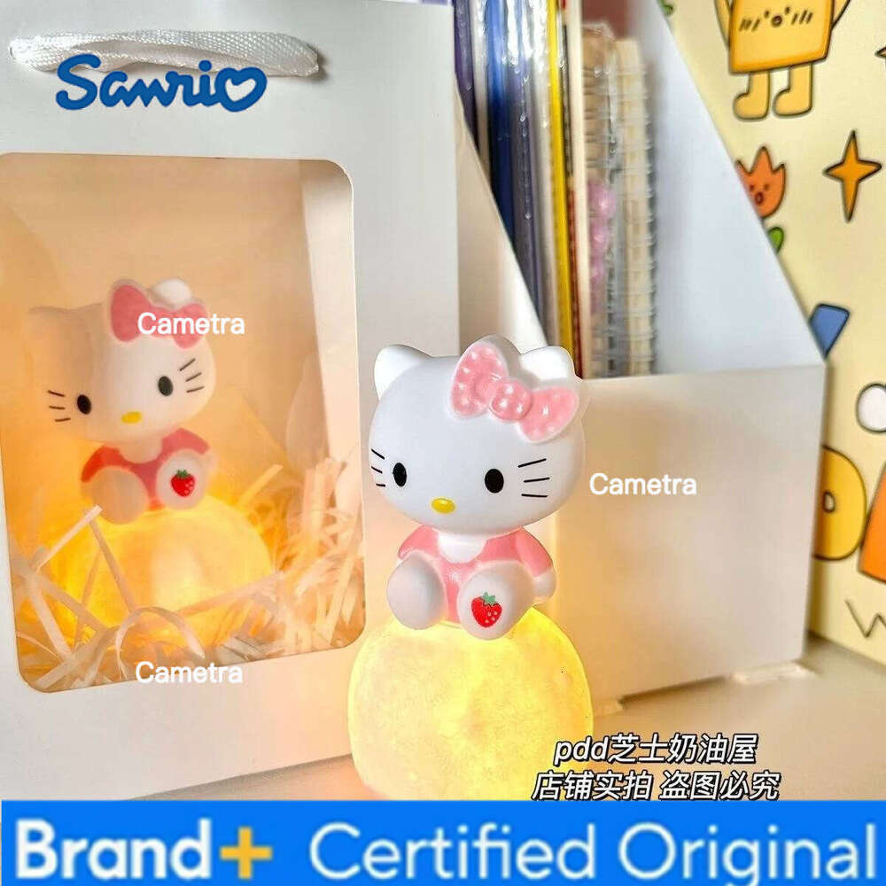 Sanrio Anime Cartoon Kawaii Cinnamoroll Hello Kitty Night Light Luminous Toy Bedside Lamp Ornament Children's Charm Gift H260128