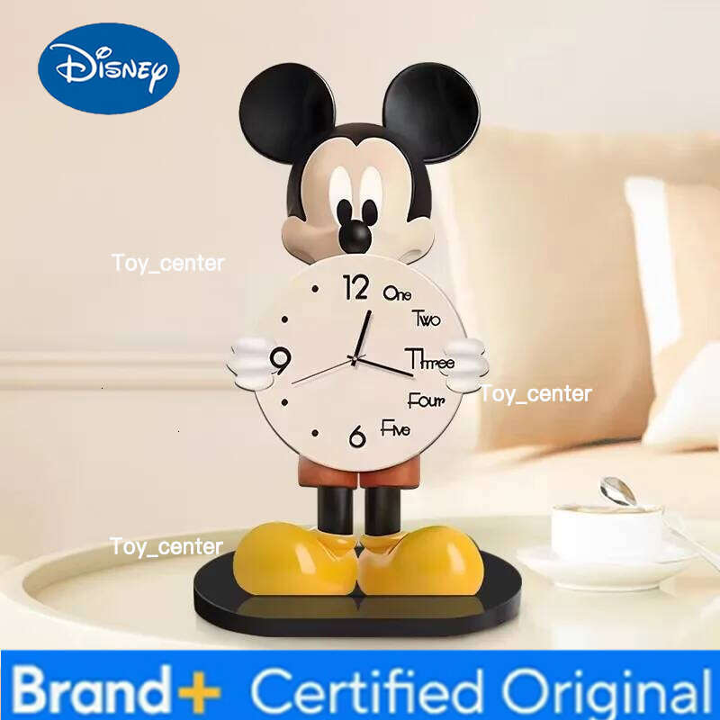 Disney 30cm Cartoon Anime Creative Mickey Minnie Mouse Living Room Desktop Ornament Clock Decoration Adult Kids Birthday Gift H260128