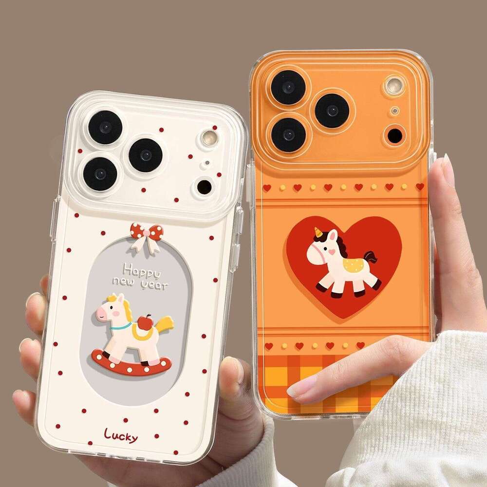 Creative Pony Compatible with Apple 17 Max Phone Case 16/15 Pro Cartoon 14/13/12/11 Full Coverage X Soft S260128