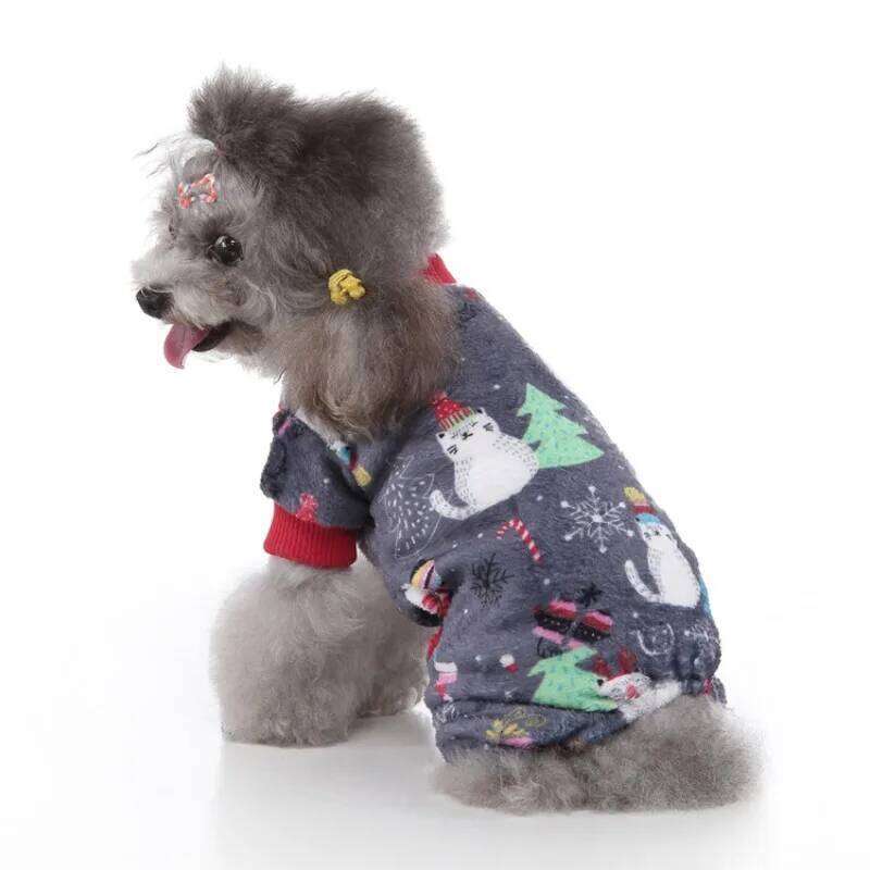 Pet Four-legged Christmas Coats Costume Fleece Snowflake Cake Elk Autumn and Winter Dog Jackets Halloween Clothes XJ260127