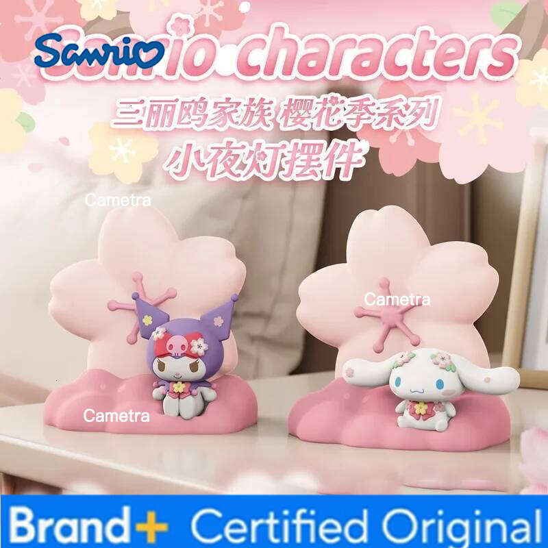 Sanrio New Sakura Series Decor Kawaii Kuromi Cinnamoroll Night Lamp Bedroom Atmosphere Light Girls Gifts H260128