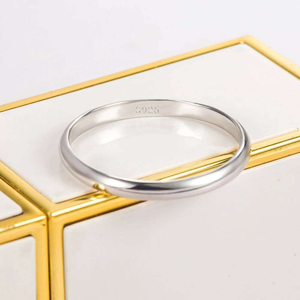 Free Engraving Fashion 100% 925 Sterling Silver Smooth Plain Dome Comfort Wedding Ring For Men & Women Jewelry Gift XJ260127